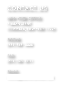 contact us

new york office:
7 BRIAN STREET
COMMACK, NEW YORK 11725

PHONE:
(631) 348 - 0008

FAX: 
 348 - 0011

email:
info@appleentertainment.com